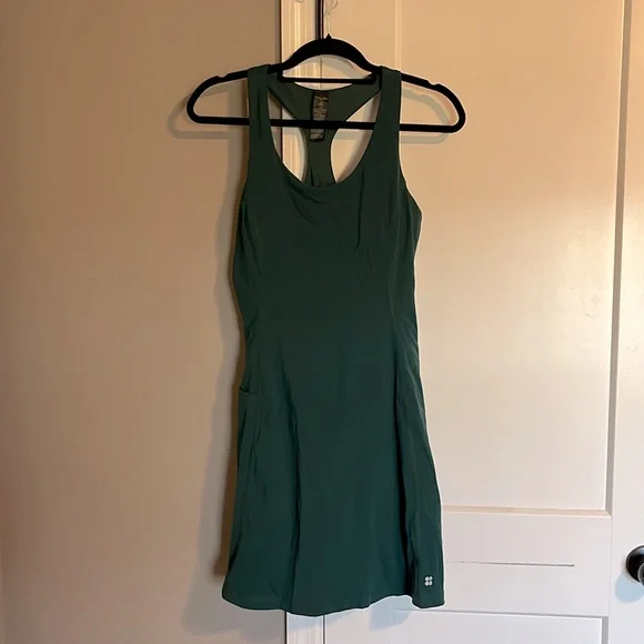 Sweaty Betty | Dresses | Sweaty Betty Womens Power Racer Back Tennis Workout  Dress Green Size M | Poshmark